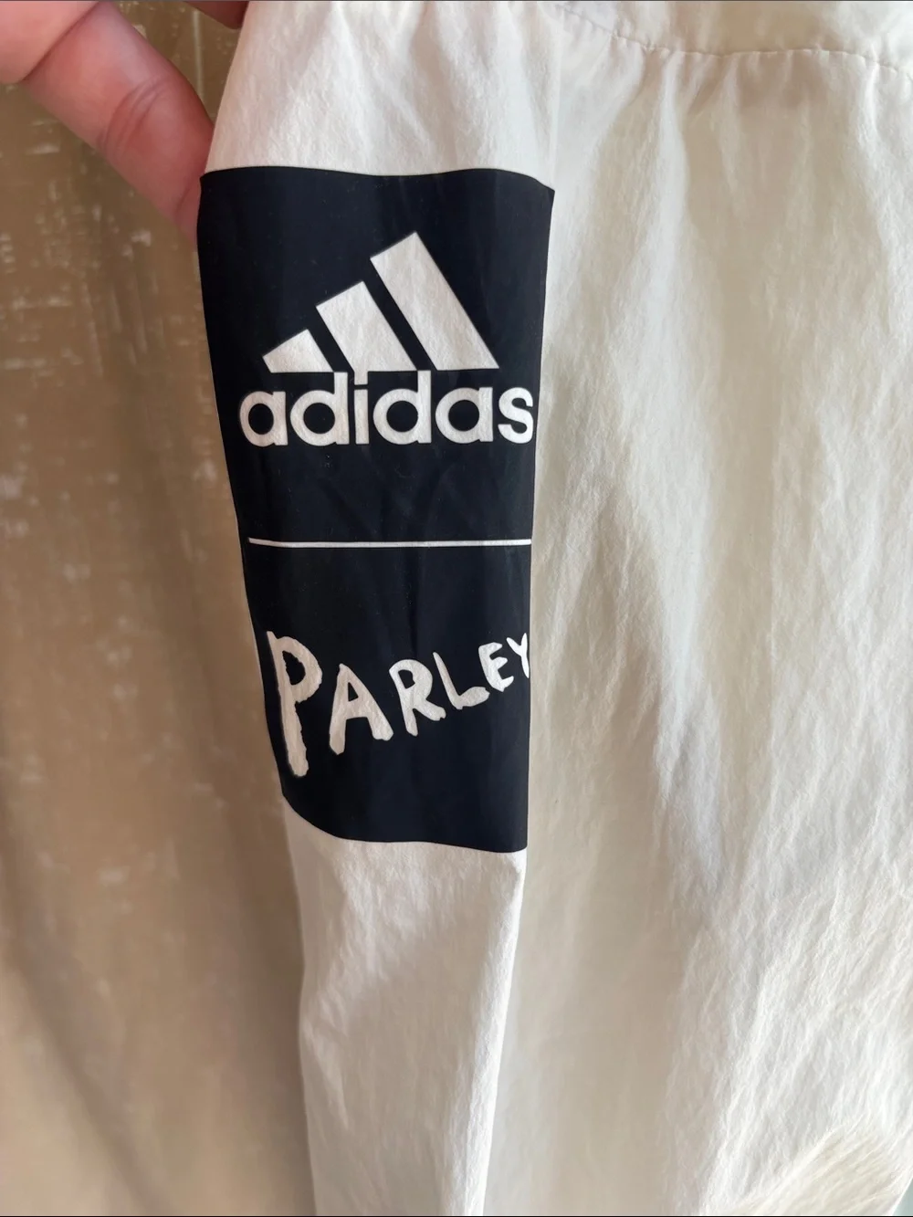 adidas Beige and White Half-Zip Pullover - Picture 2 of 4
